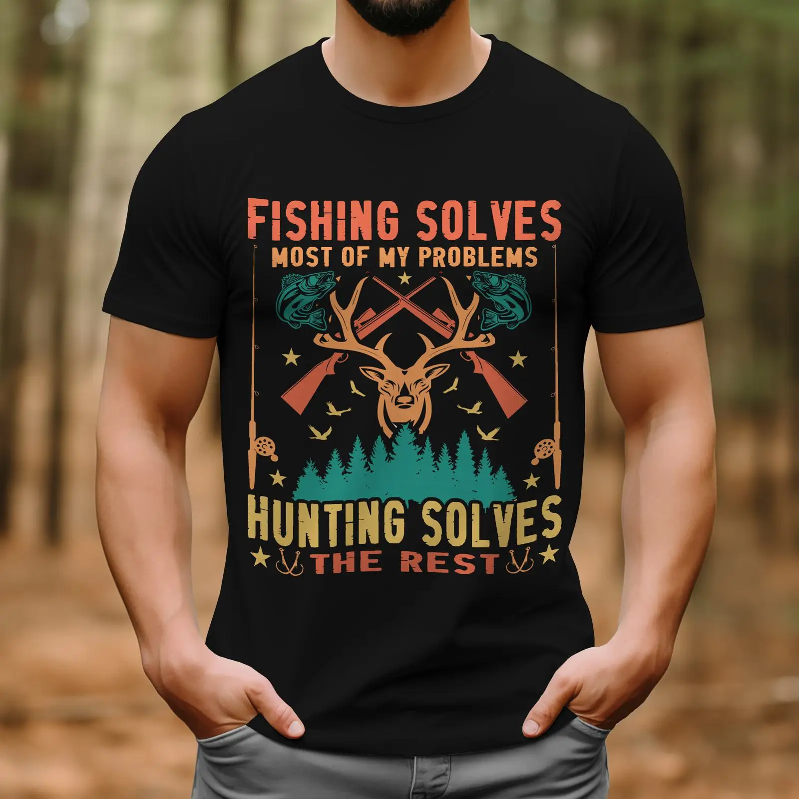 Outdoor Hunting Quotes - 낚시 사냥 재미있는 명언 티셔츠 남성용