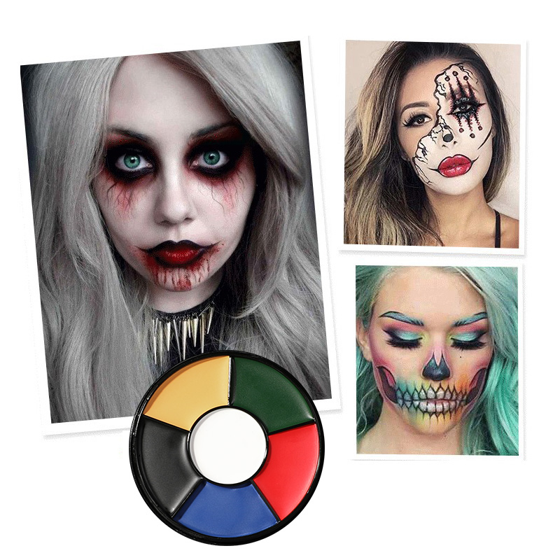 Camo Face Paint - 6색 오일 페이스 페인트 팔레트, 파티용