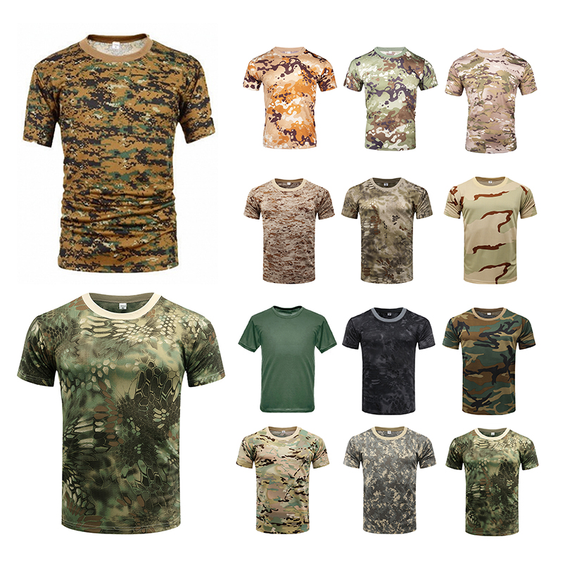 Outdoor Hunting T Shirts - 데일리 웨어 남성용 전술 카모 티셔츠
