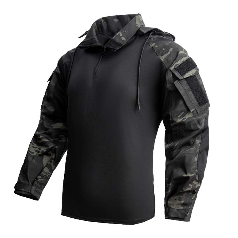 Outdoor Hunting T Shirts - 남성용 티셔츠 1/4 지퍼 긴팔 셔츠