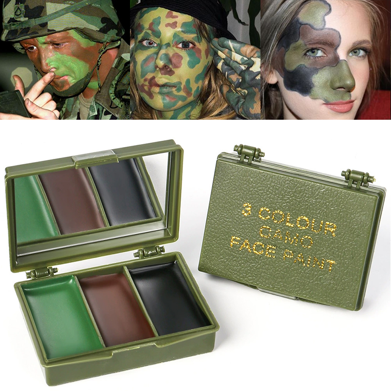 Camo Face Paint - 3색 위장 페이스 페인팅 세트, 전술