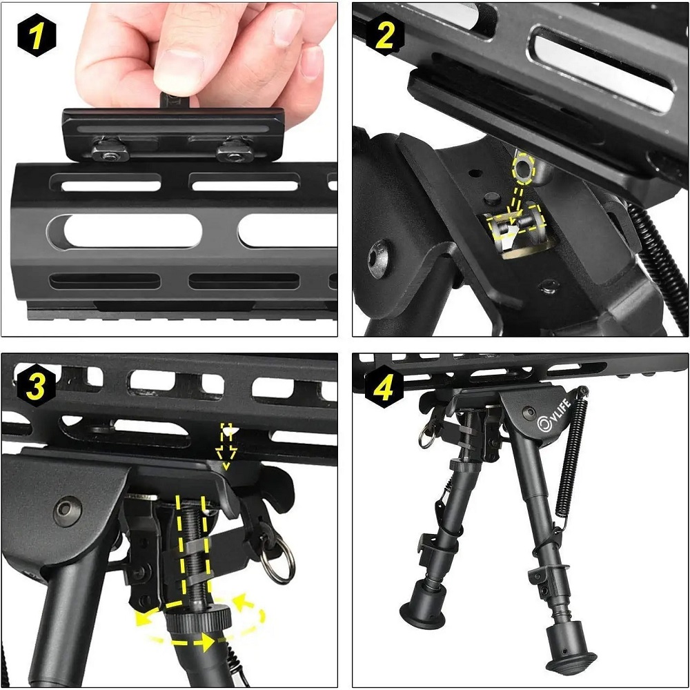 Bipod Rifle Mount - 전술용 M-lok 마운트 핸드가드 어댑터 로우