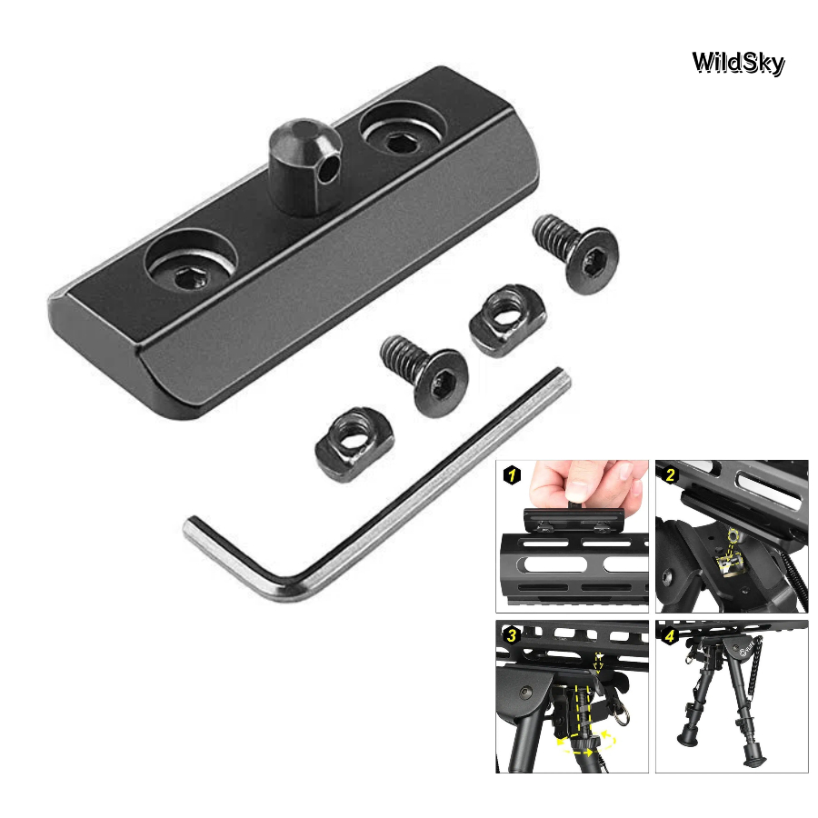Bipod Rifle Mount - WildSky M-lok 마운트 Picatinny Bipod 어댑터