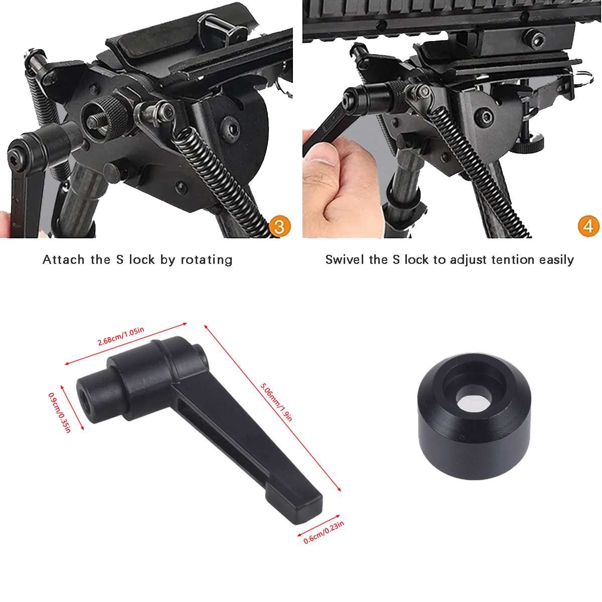 Bipod Rifle Mount - 전술 빠른 조정 회전 해리스 바이포드