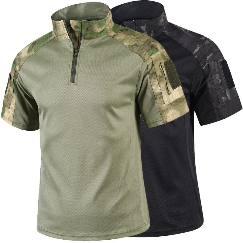 남성 여름 카모 전술 셔츠 반팔 퀵 드라이 전투 티셔츠 - Outdoor Hunting T Shirts 리뷰 및 가격