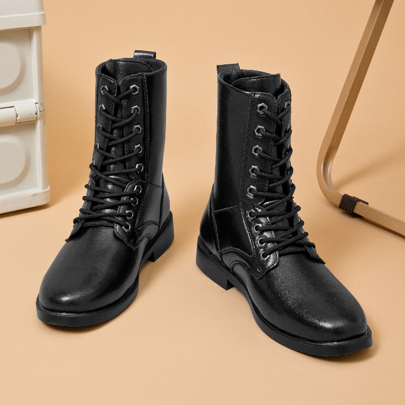 하이탑 가죽 부츠 아웃도어 전술 전투 부츠 남성용 보안 - Hunting Outdoor Boots 리뷰 및 가격