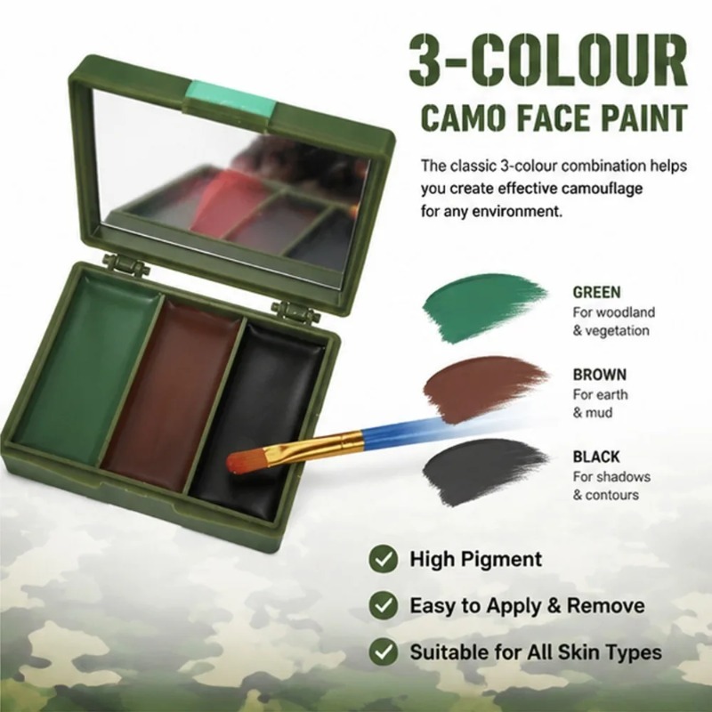 3색 위장 페이스 페인팅 위장 오일 전술 야외 Cs 장 - Camo Face Paint 리뷰 및 가격