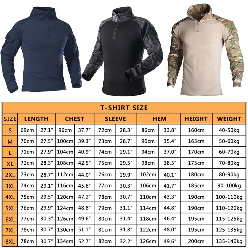 야외 전술 하이킹 티셔츠 남자 전투 셔츠 카모 긴 소매 - Outdoor Hunting T Shirts 리뷰 및 가격