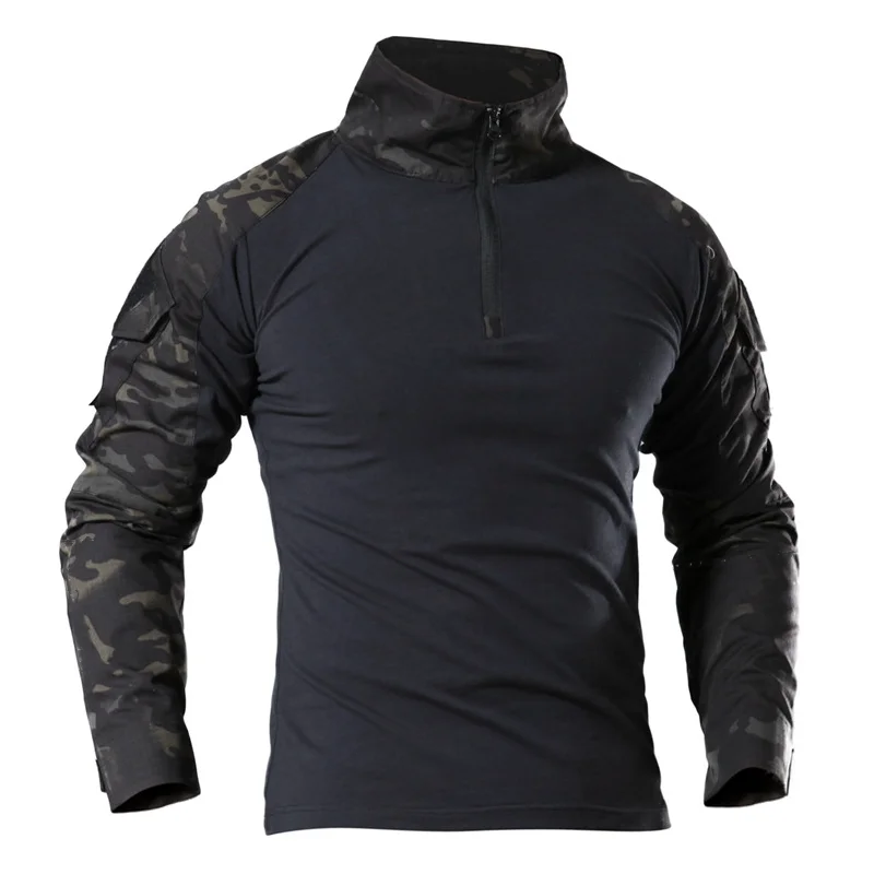 야외 전술 하이킹 티셔츠 남자 전투 셔츠 카모 긴 소매 - Outdoor Hunting T Shirts 리뷰 및 가격