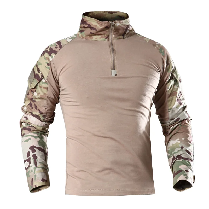 야외 전술 하이킹 티셔츠 남자 전투 셔츠 카모 긴 소매 - Outdoor Hunting T Shirts 리뷰 및 가격