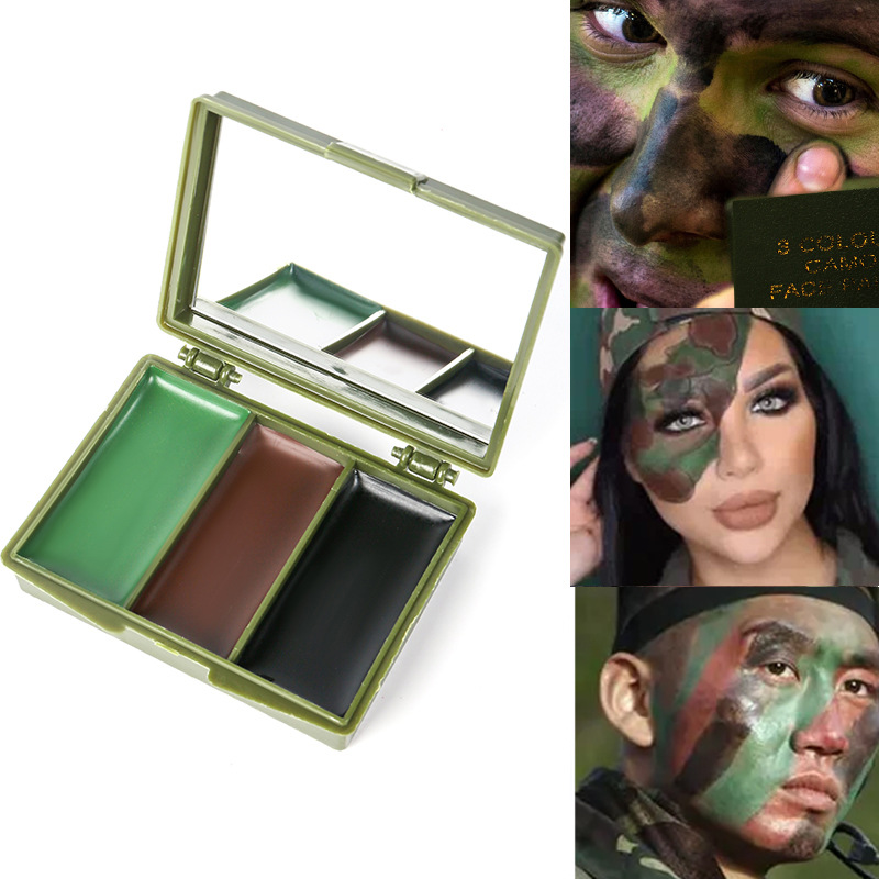 3색 위장 페이스 페인팅 세트, 전술 야외 CS 장비, - Camo Face Paint 리뷰 및 가격