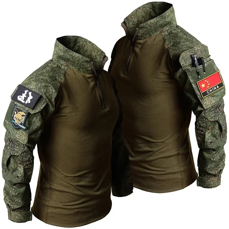 RU 카모 전술 유니폼 아웃도어 슈트 MCBK 긴팔 티 - Outdoor Hunting T Shirts 리뷰 및 가격